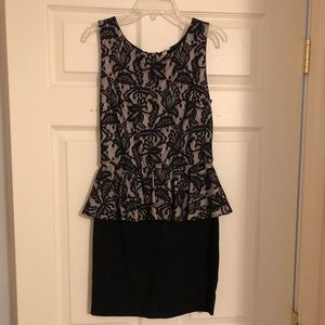 Black Lace Peplum Dress